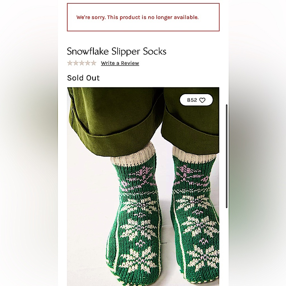 Free People Snowflake Slipper Socks NWOT - Picture 5 of 5